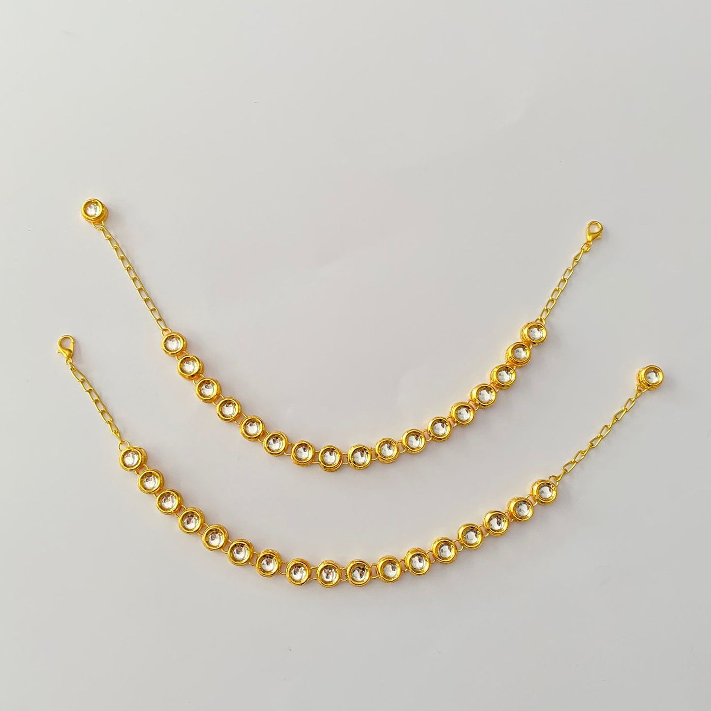 Oval Kundan Anklet