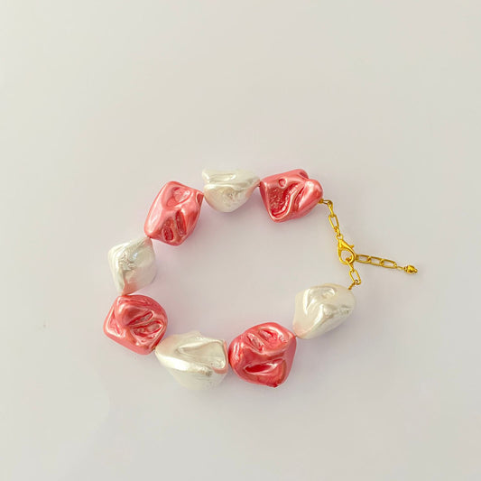 White & Pink Baroque Bracelet