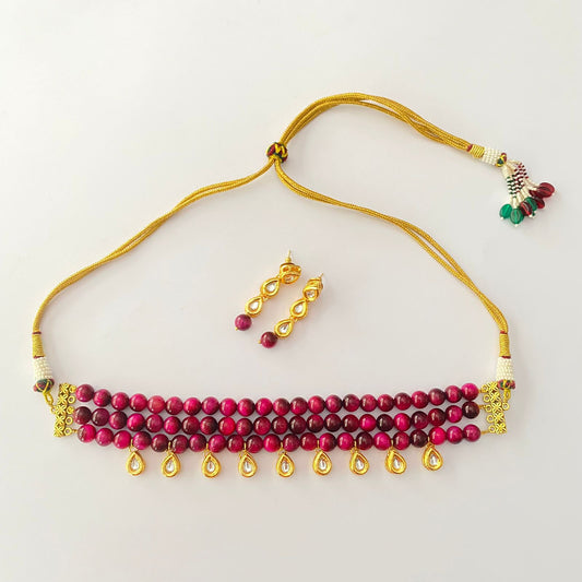 Ruby Stone Drop Kundan Choker