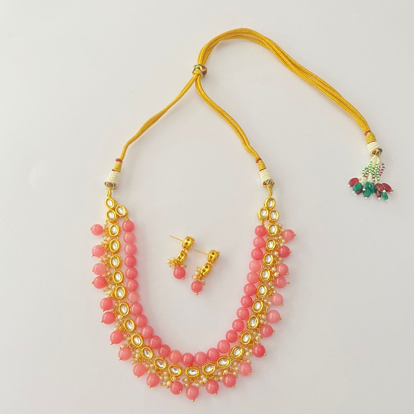 Kundan Pink Stone Necklace Set