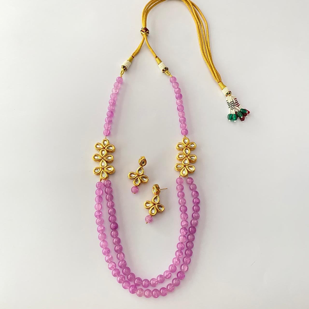 Kundan Gold Plated purple Necklace Set