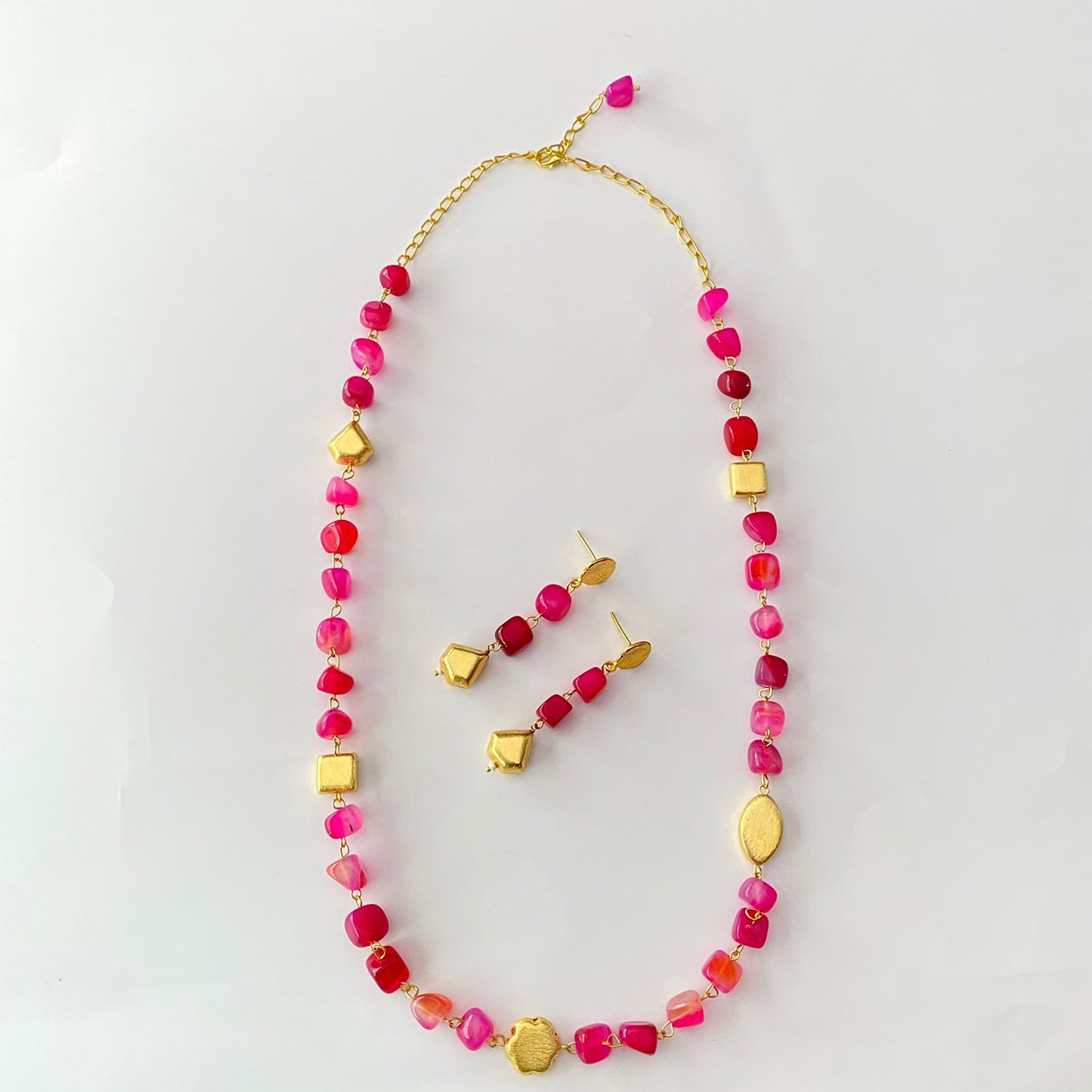 Pink Stone Long Necklace