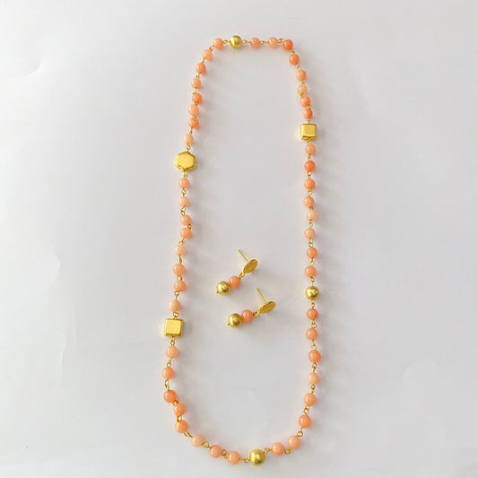 Peach Stone Necklace