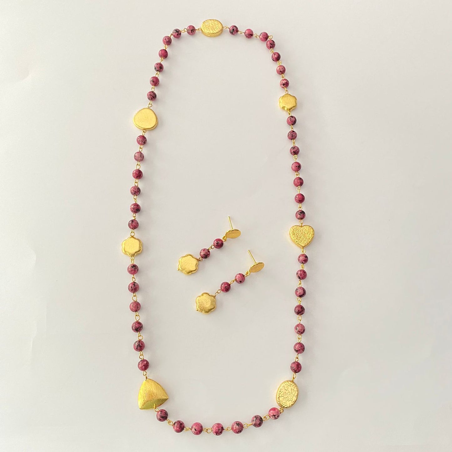 Long Multi Stone Necklace Set