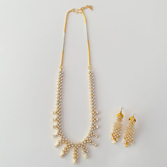 Gold Plated Diamond Necklace Set
