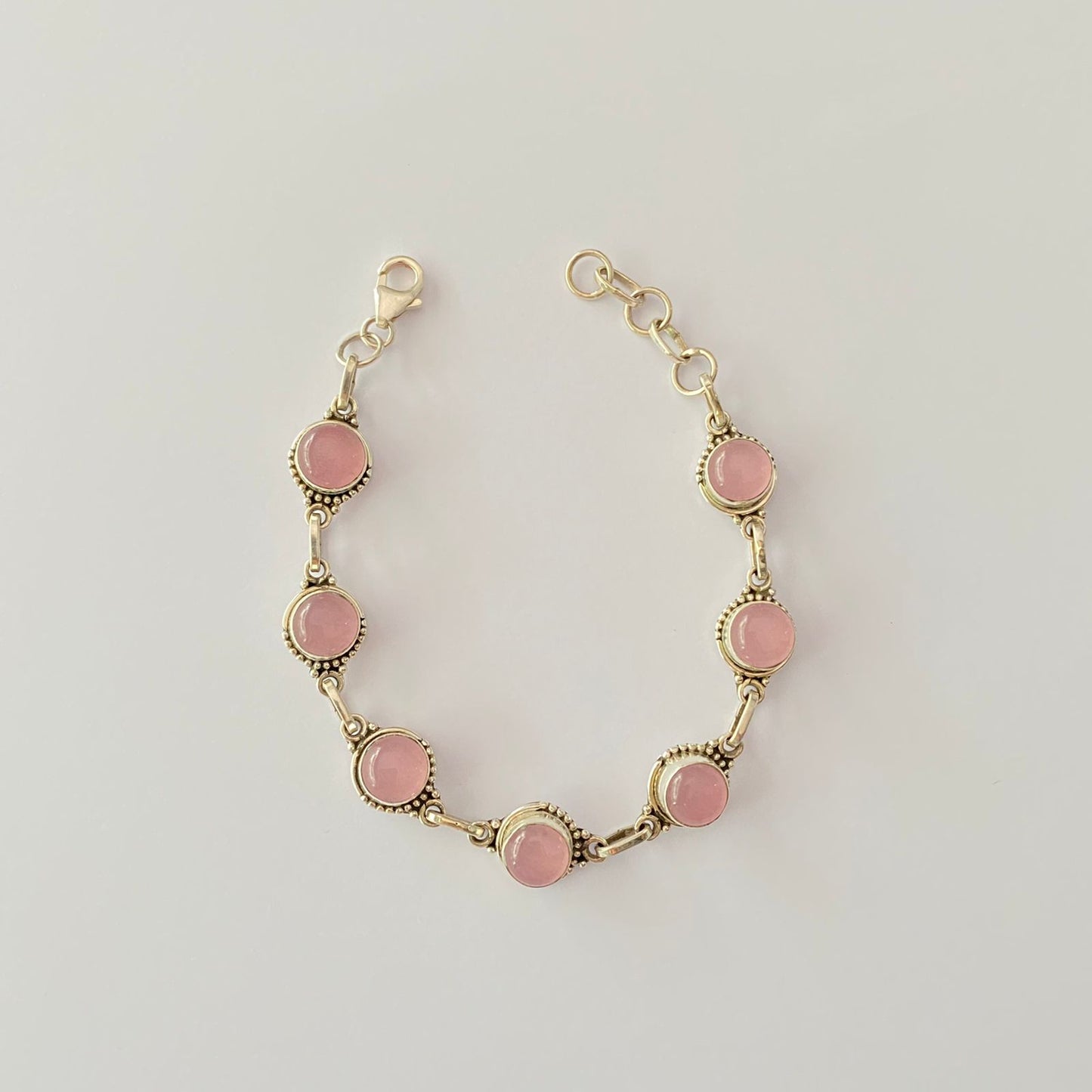 Rose quartz Pure silver 92.5 Bracelet