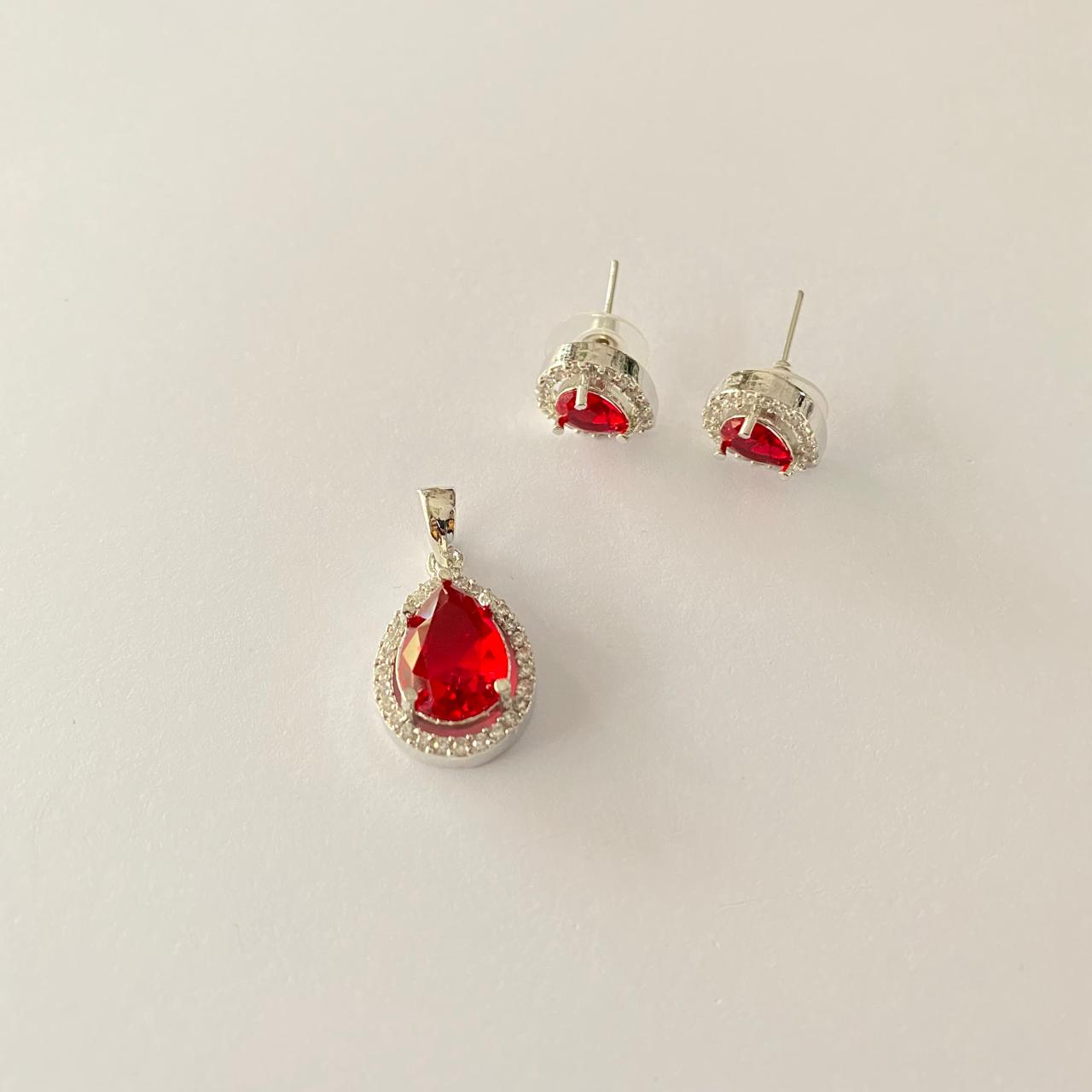 Ruby Diamond Small pendant Set