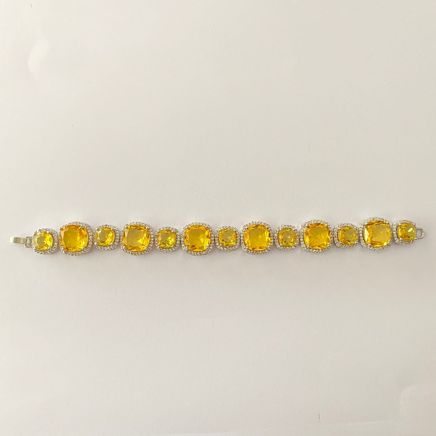 Silver Plated Yellow Diamond Bracelet