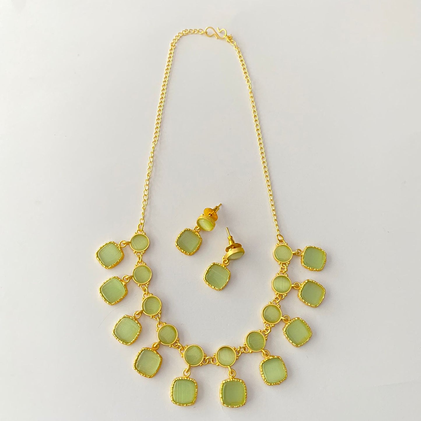 Gold Plated Mint Green Candy Necklace