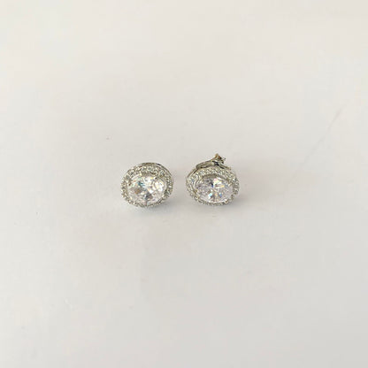 Oval Design Pure Silver 92.5 Stud