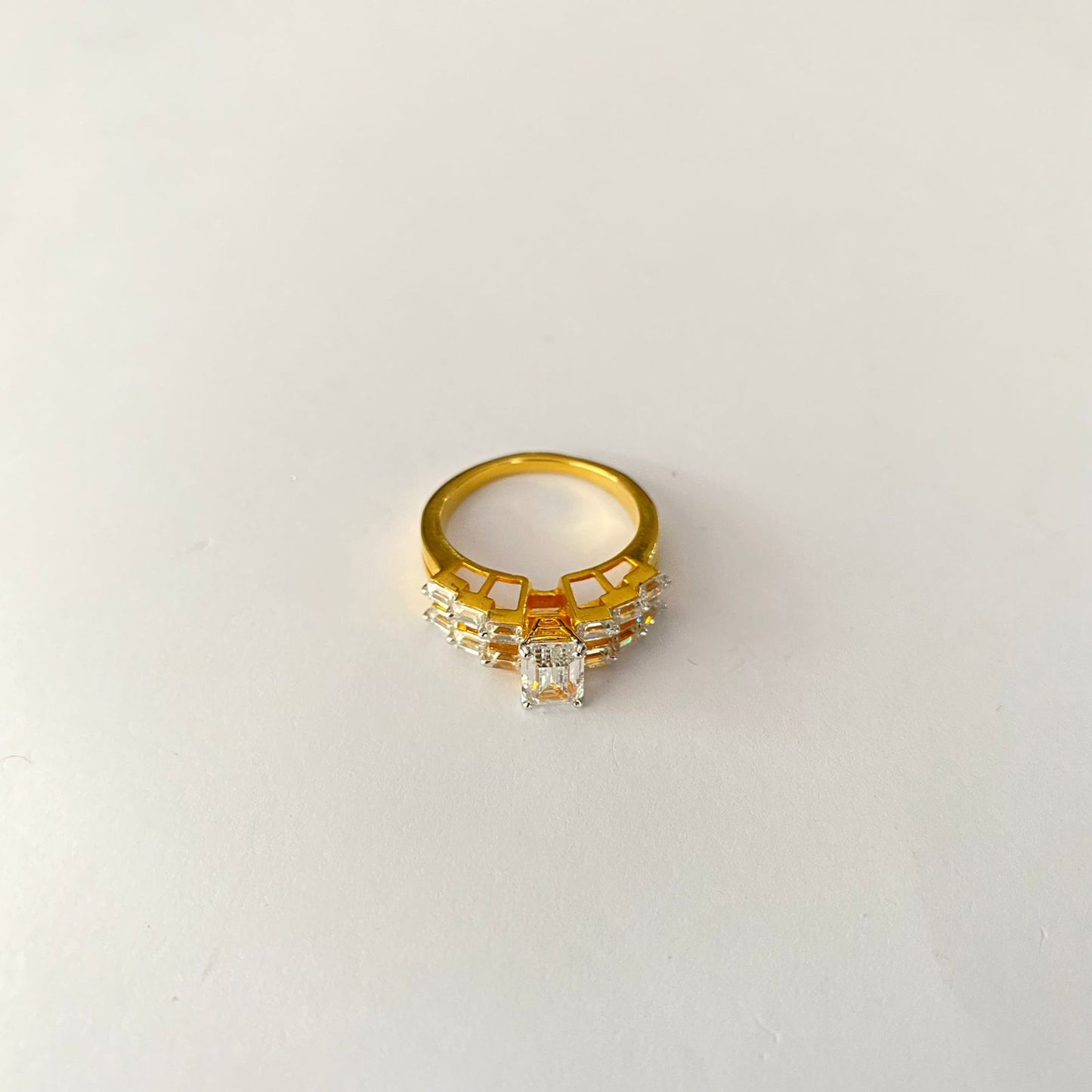 Gold Polish 92.5 Pure Silver Ring