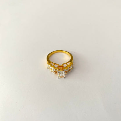 Gold Polish 92.5 Pure Silver Ring