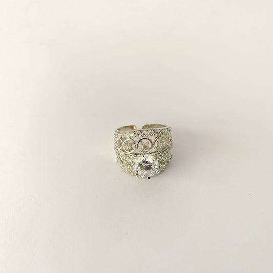 Big Diamond Pure Silver 92.5 Ring