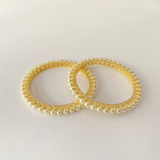 Gold Plated Pearl Bangle