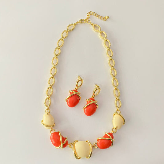 Western Gold Plated Necklace Set