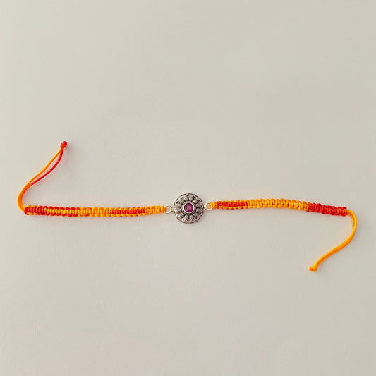 Pure Silver Ruby Rakhi