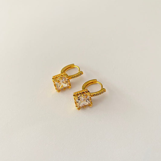 Gold Plated Diamond Small Bali