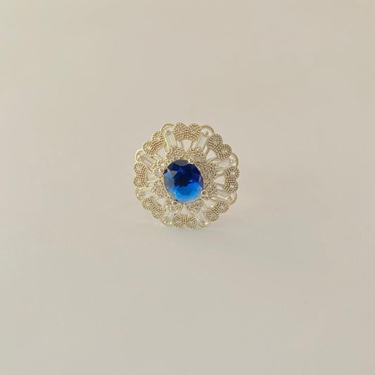 Blue Diamond silver plated Ring