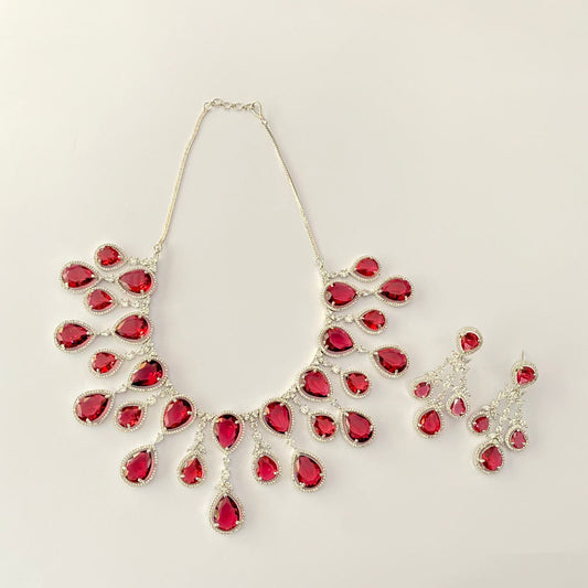 Ruby Diamond Necklace Set