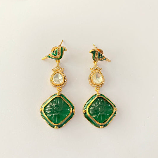 Polki Emerald Earring