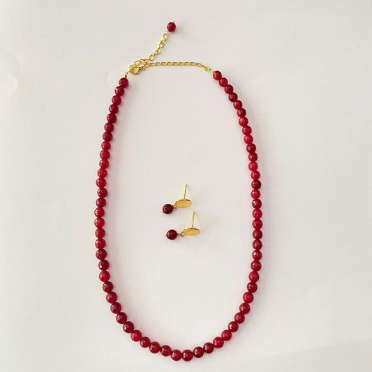 Ruby Stone Single Line Necklace