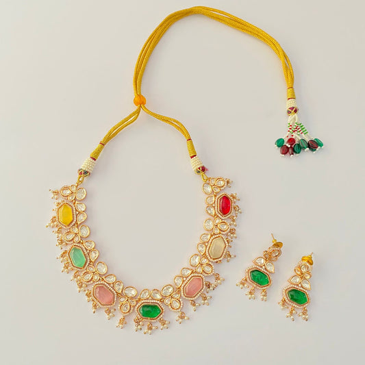 Multi Polki Necklace Set