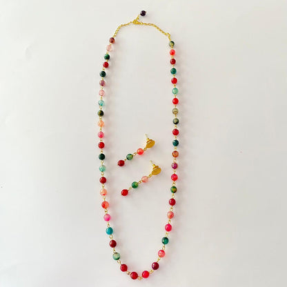 Multi Stone Single Line Necklace