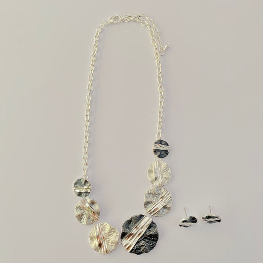 Western Three Colour Tone Silver Plated Necklace