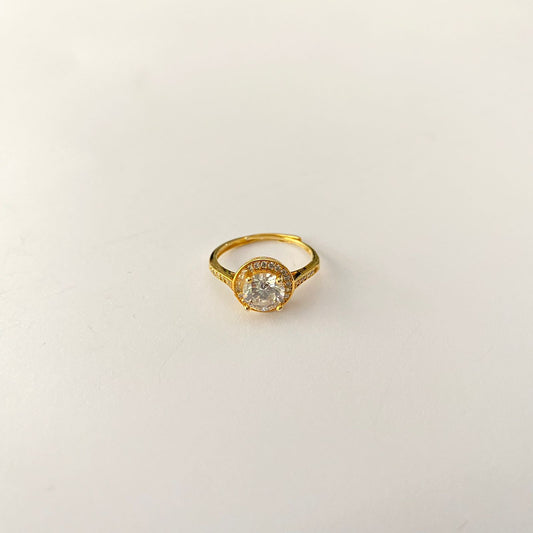 Diamond Gold Plated Solitaire Ring