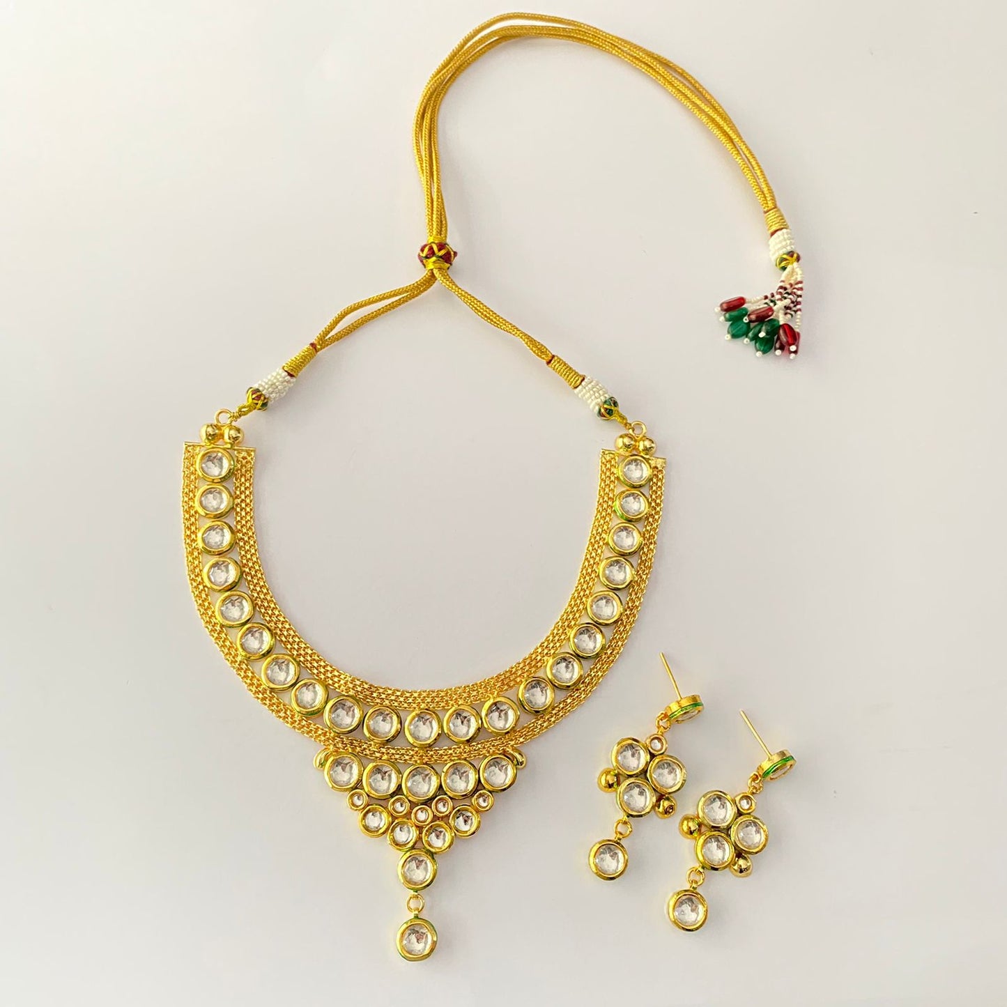 Gold Plated Kundan Necklace Set