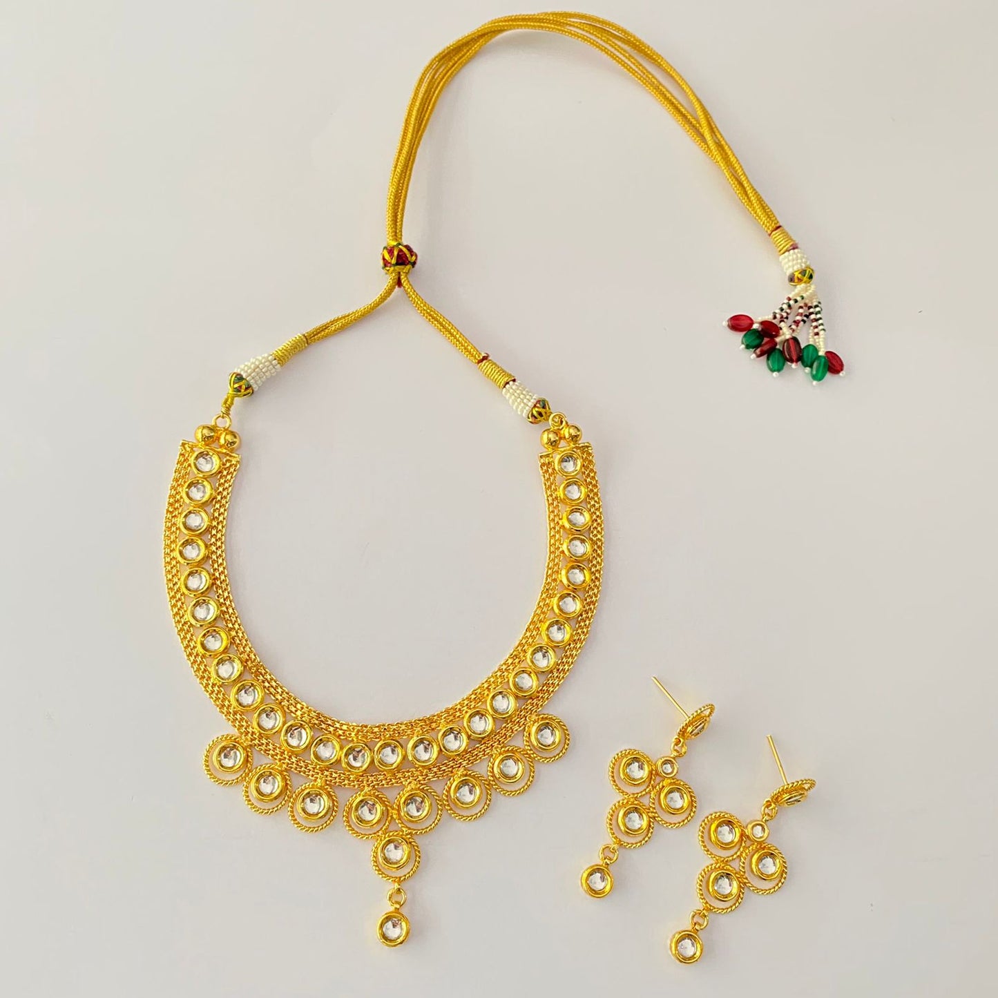 Gold Plated Kundan Necklace Set