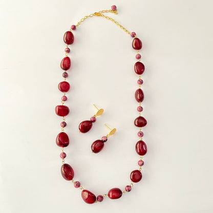 Ruby Tumble Necklace Set