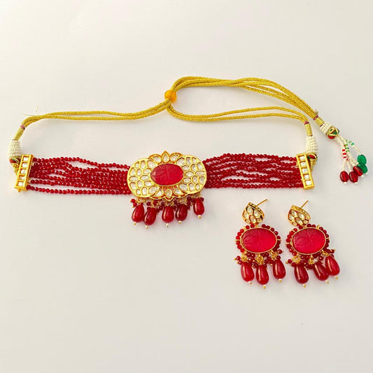 Ruby Kundan Choker Set