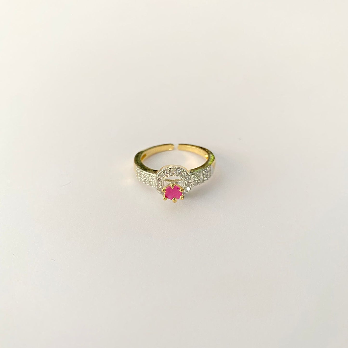 Ruby Stone Gold Plated Ring