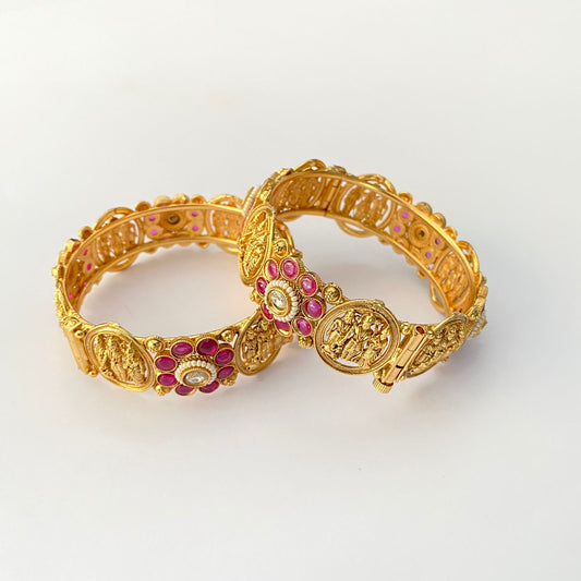 Gold Plated Ruby Bangle