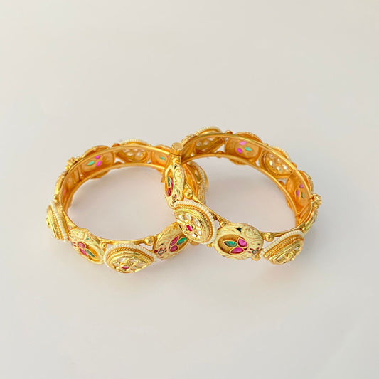 Gold Plated Polki Traditional Bangle