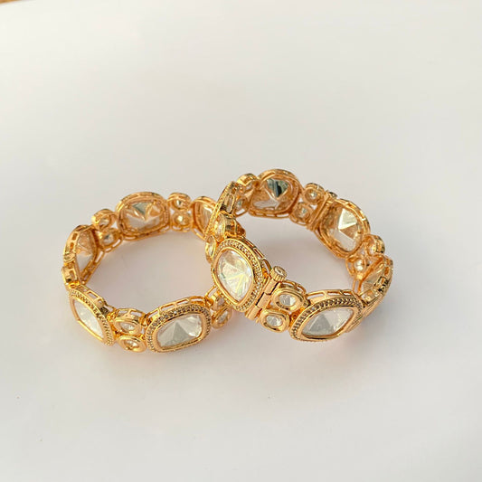 Gold Plated Polki Bangle