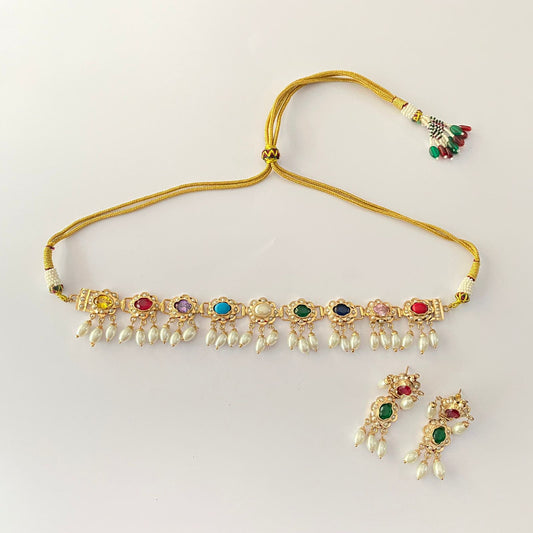 Multi Jadau Choker Set