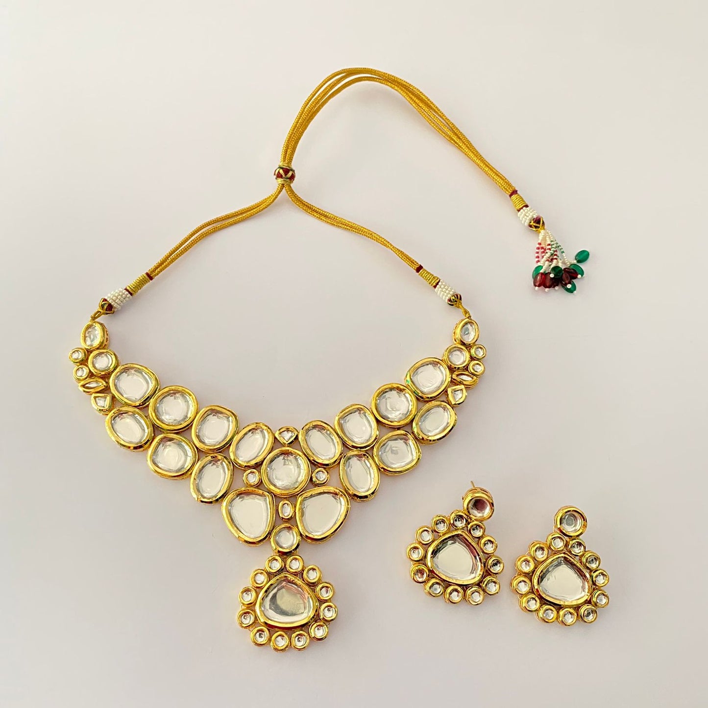 Polki Gold Plated Necklace Set