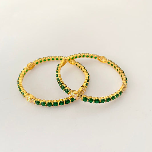 Diamond Emerald Bangle