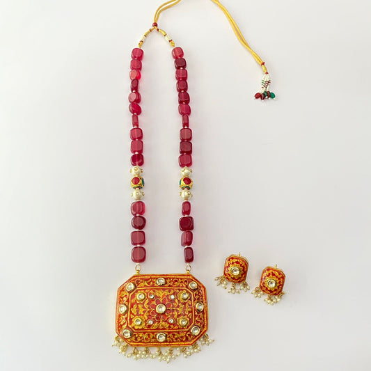 Ruby Long Necklace Set