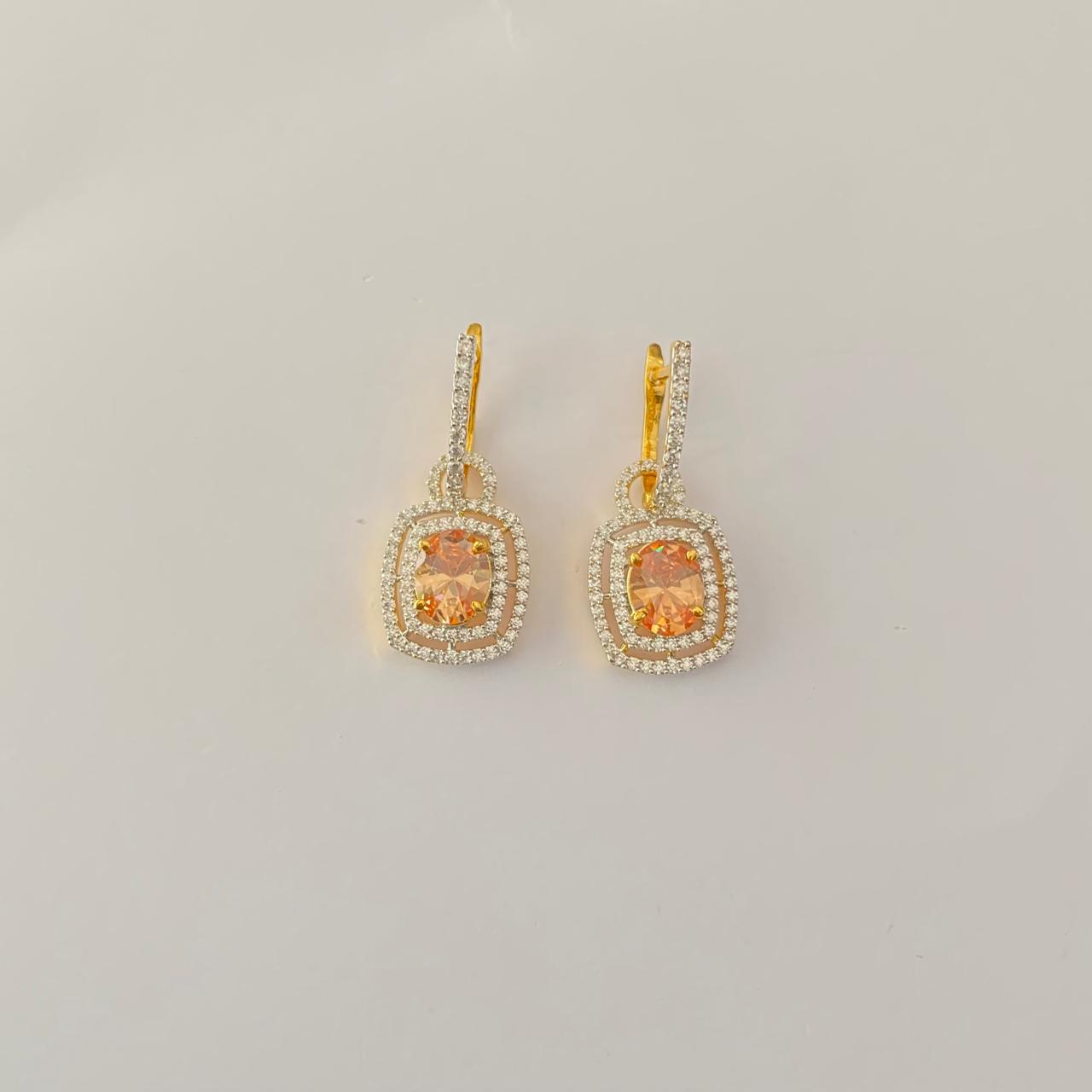 Peach Diamond Earring