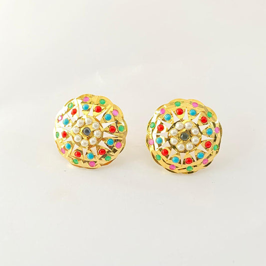 Multi Gold Plated Traditional; Stud