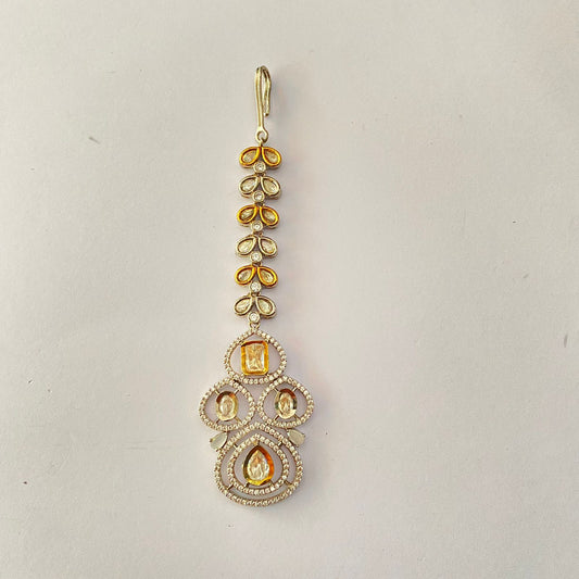 classy polki silver & gold plated mangtikka