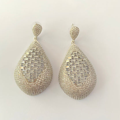 Western Silver Plated Stone Dangler earring