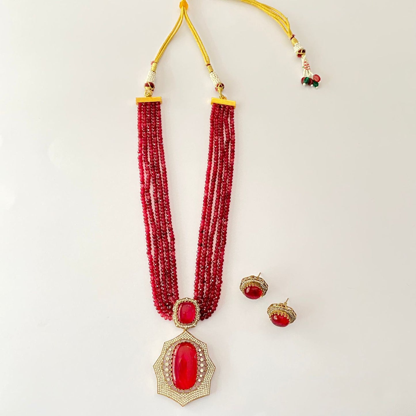 Ruby Stone Long Necklace