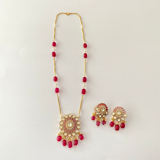 Ruby Polki Necklace Set