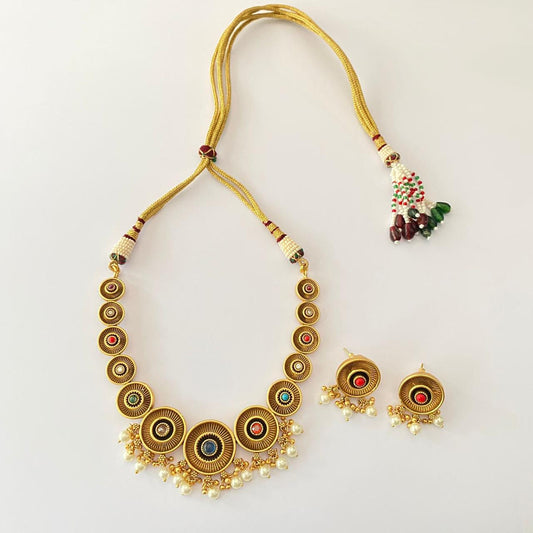 Multi Gold Plated Necklace Set