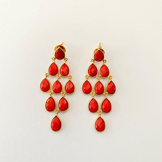 Red Coral Candy Earring