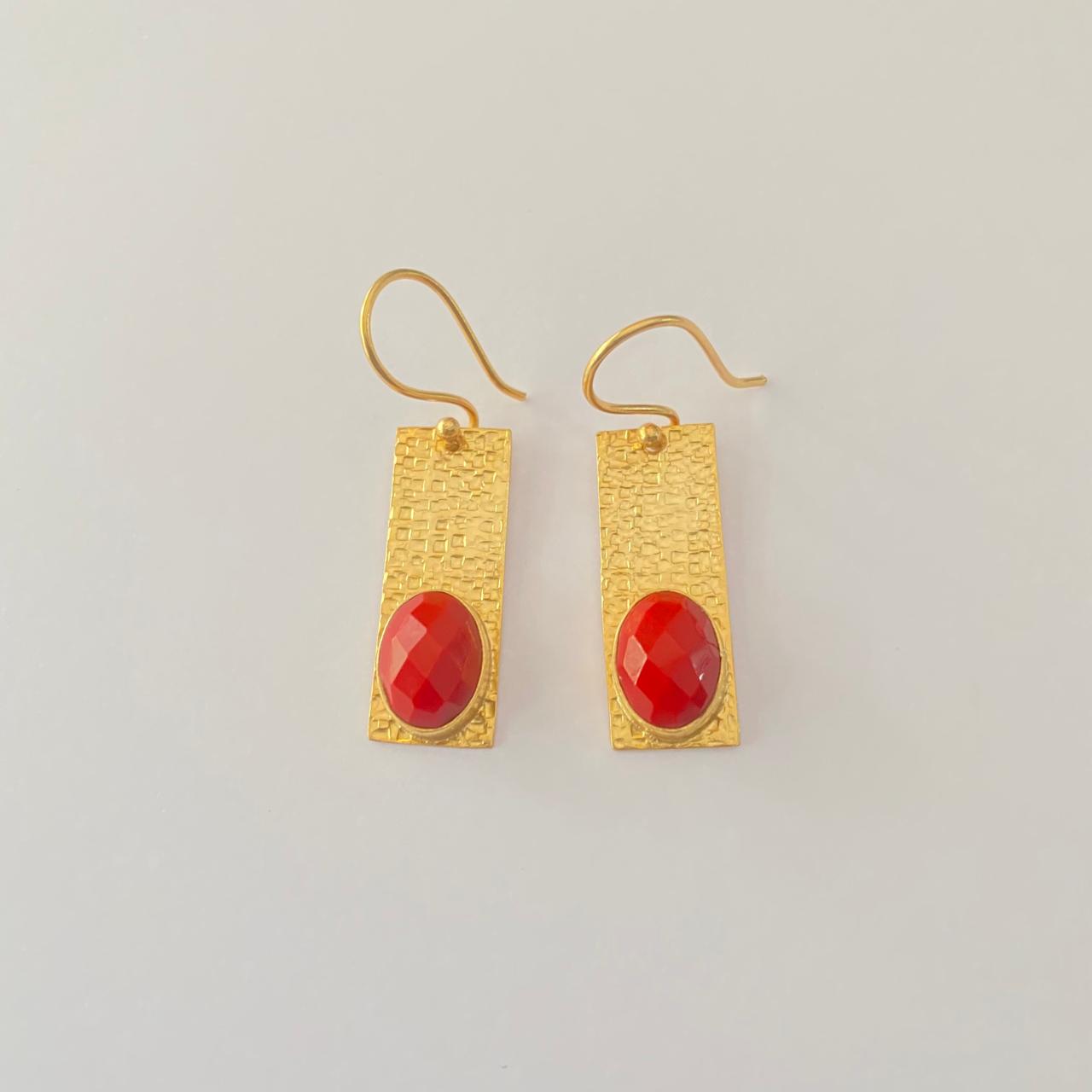 Ruby Gold Plated western Earring